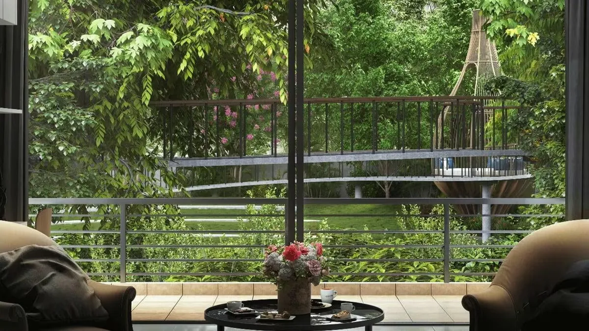 Green outlook from a Merlin Avana balcony
